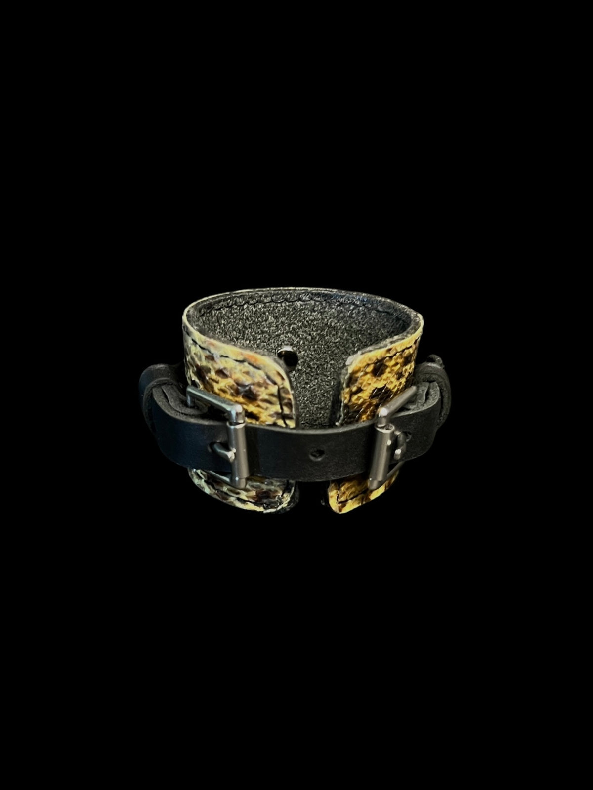 snakeskin buckle cuff
