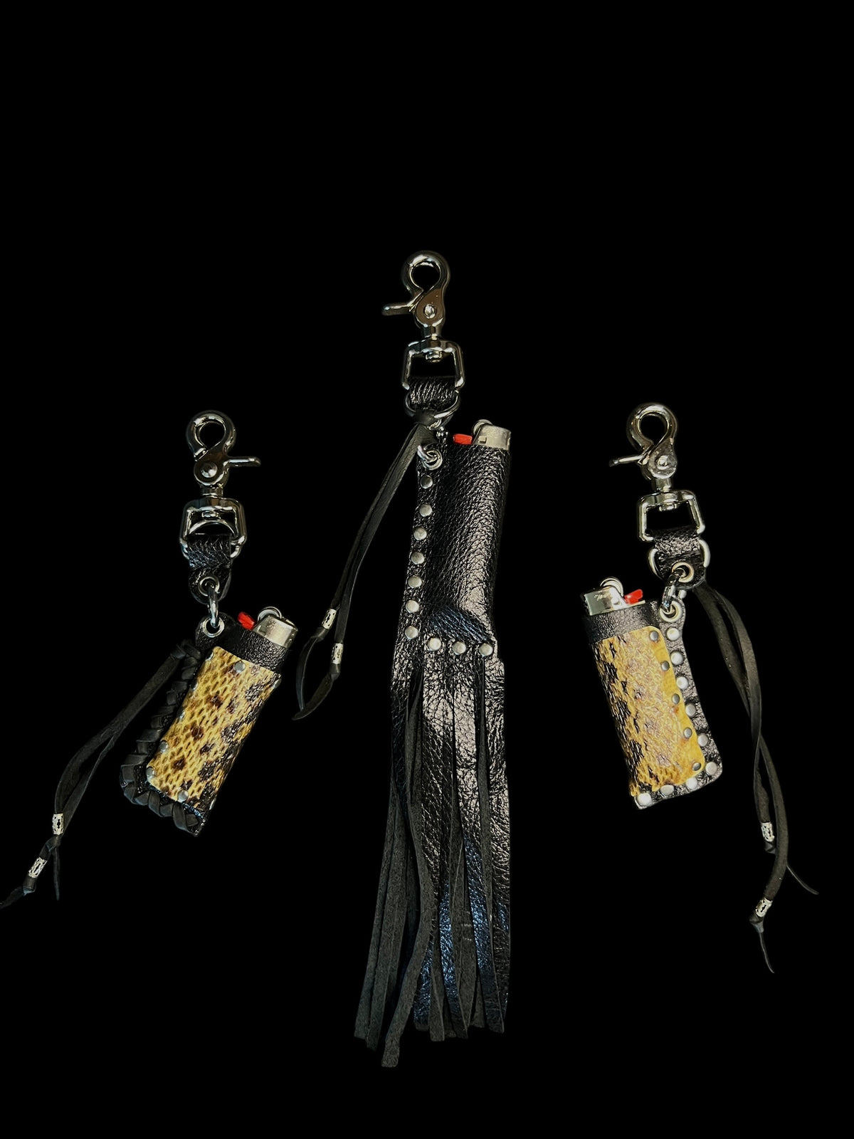 snakeskin lighter case keychain