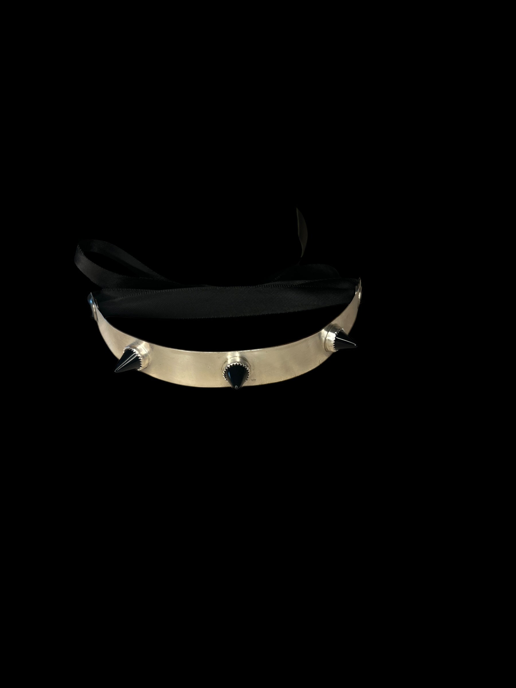 silver spike choker - onyx