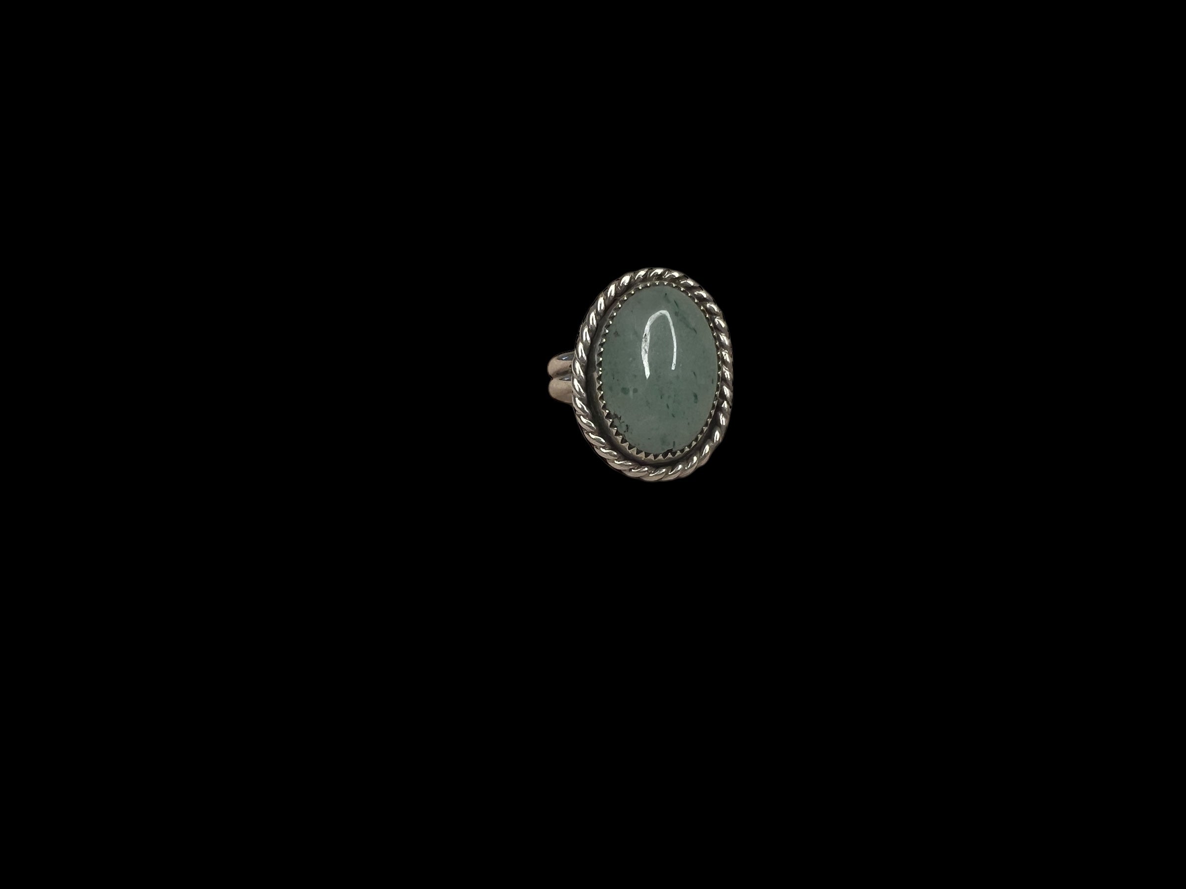 silver & aventurine ring
