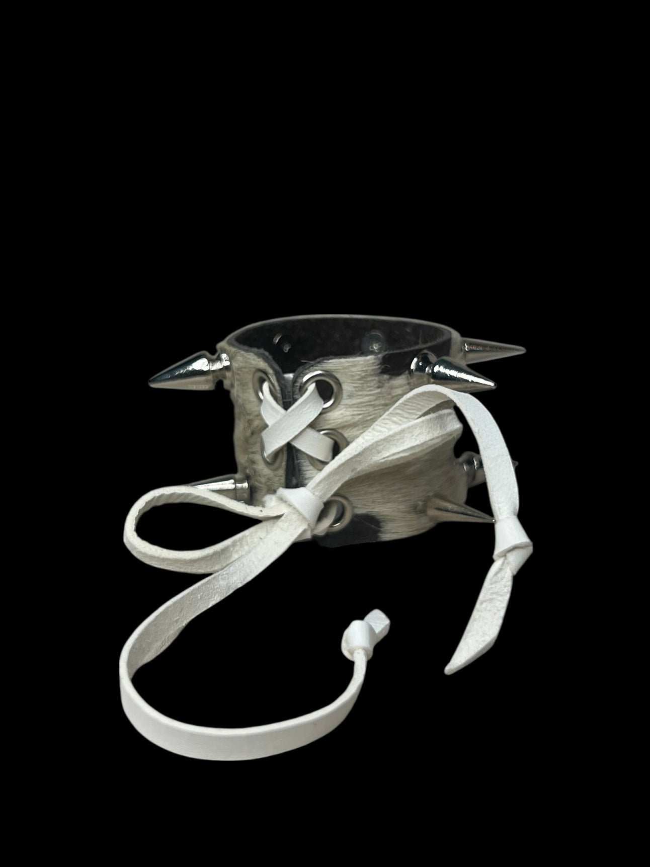 spiked pony hair cuff