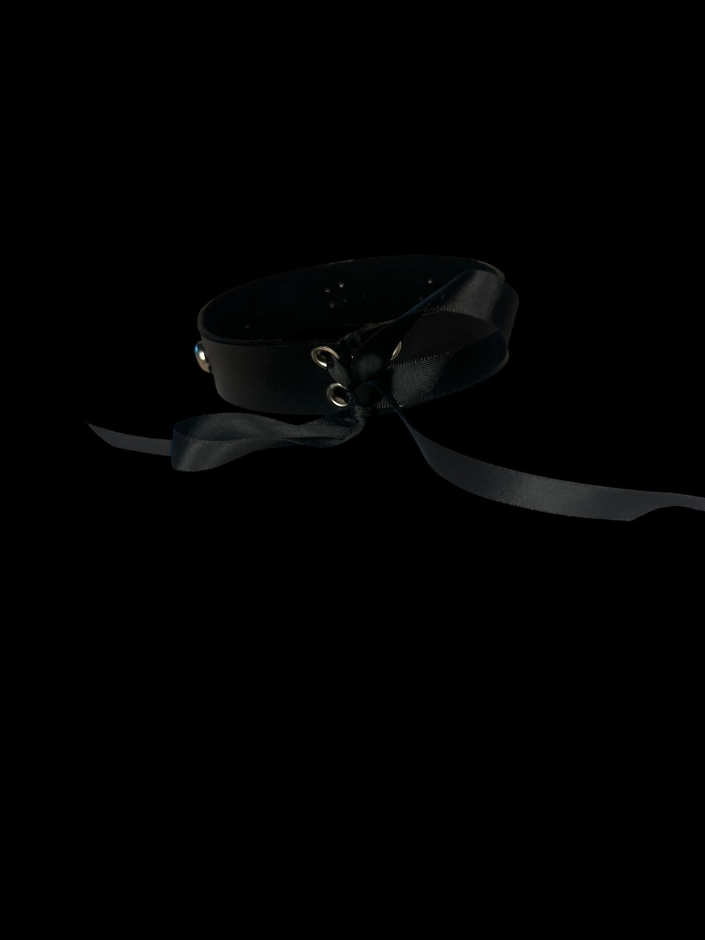 black leather studed choker
