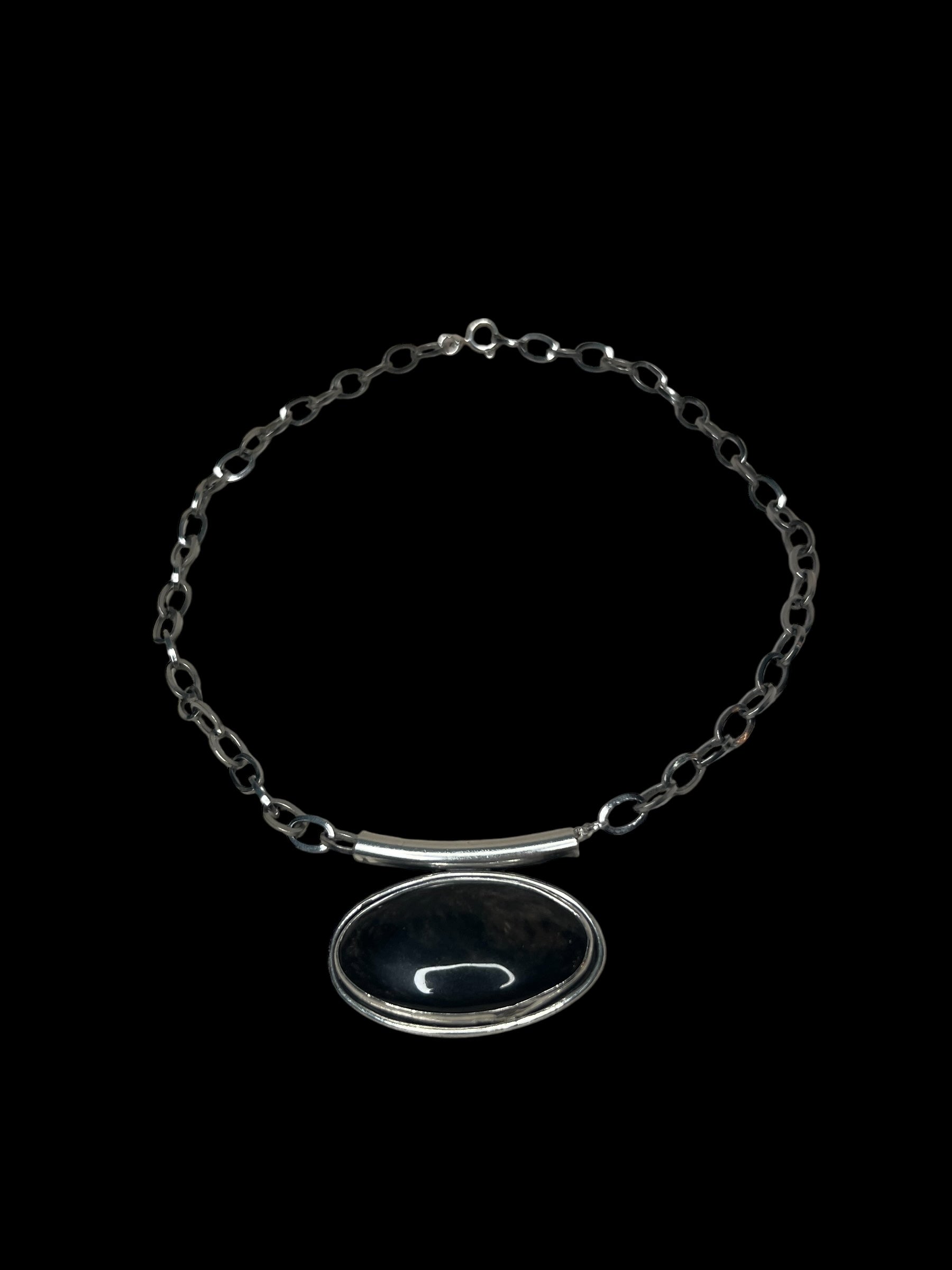 obsidian oval choker
