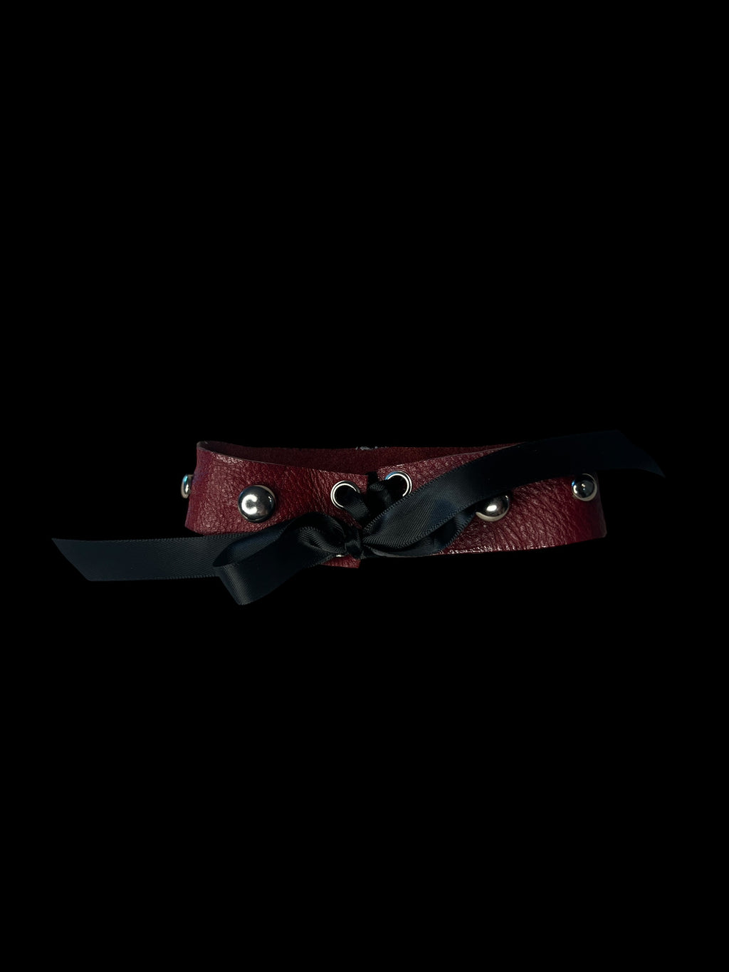 red leather studded choker