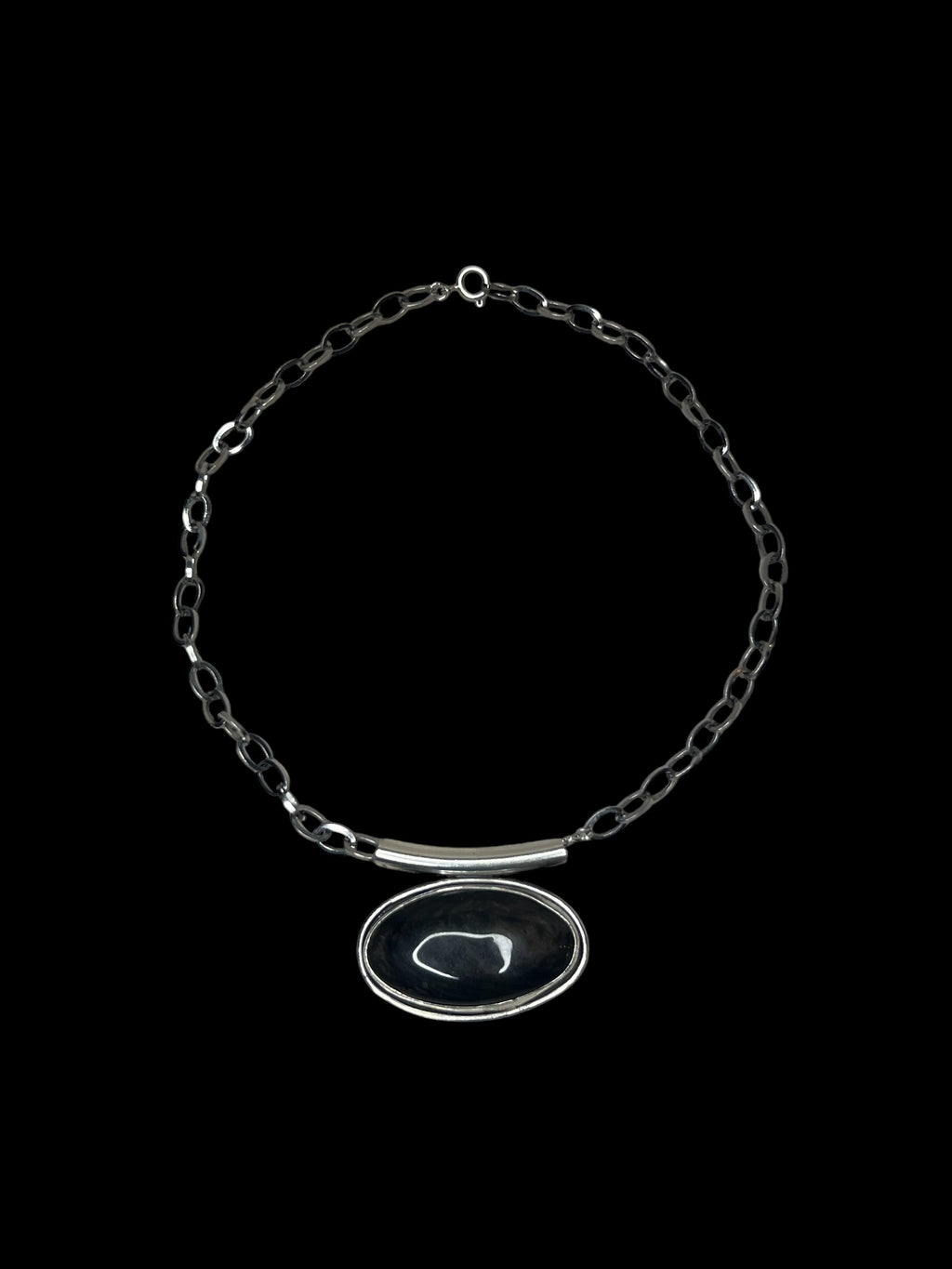 obsidian oval choker