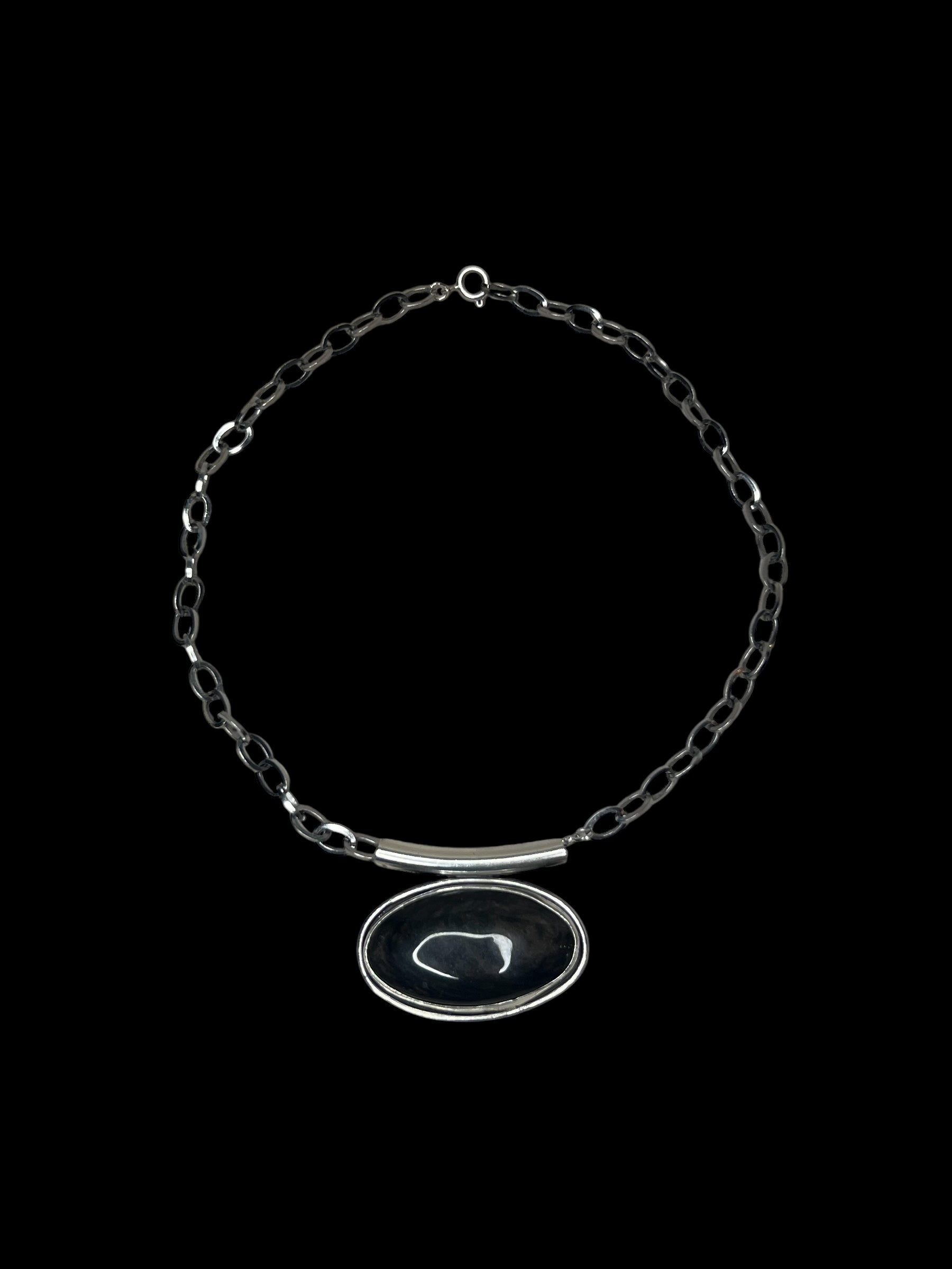 obsidian oval choker