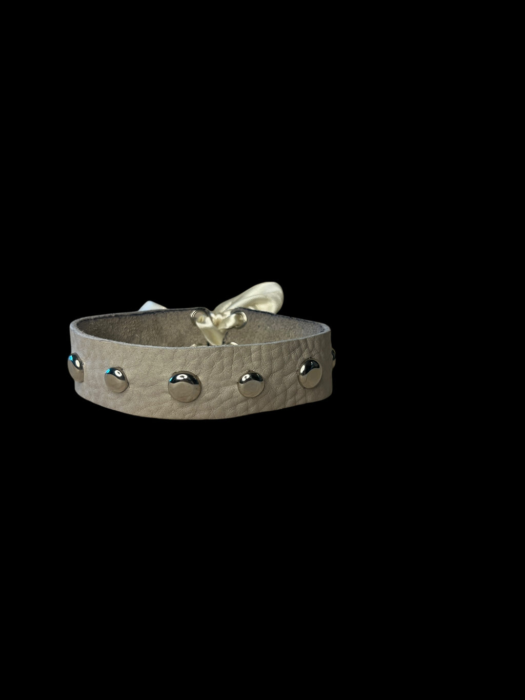 ivory studded leather choker
