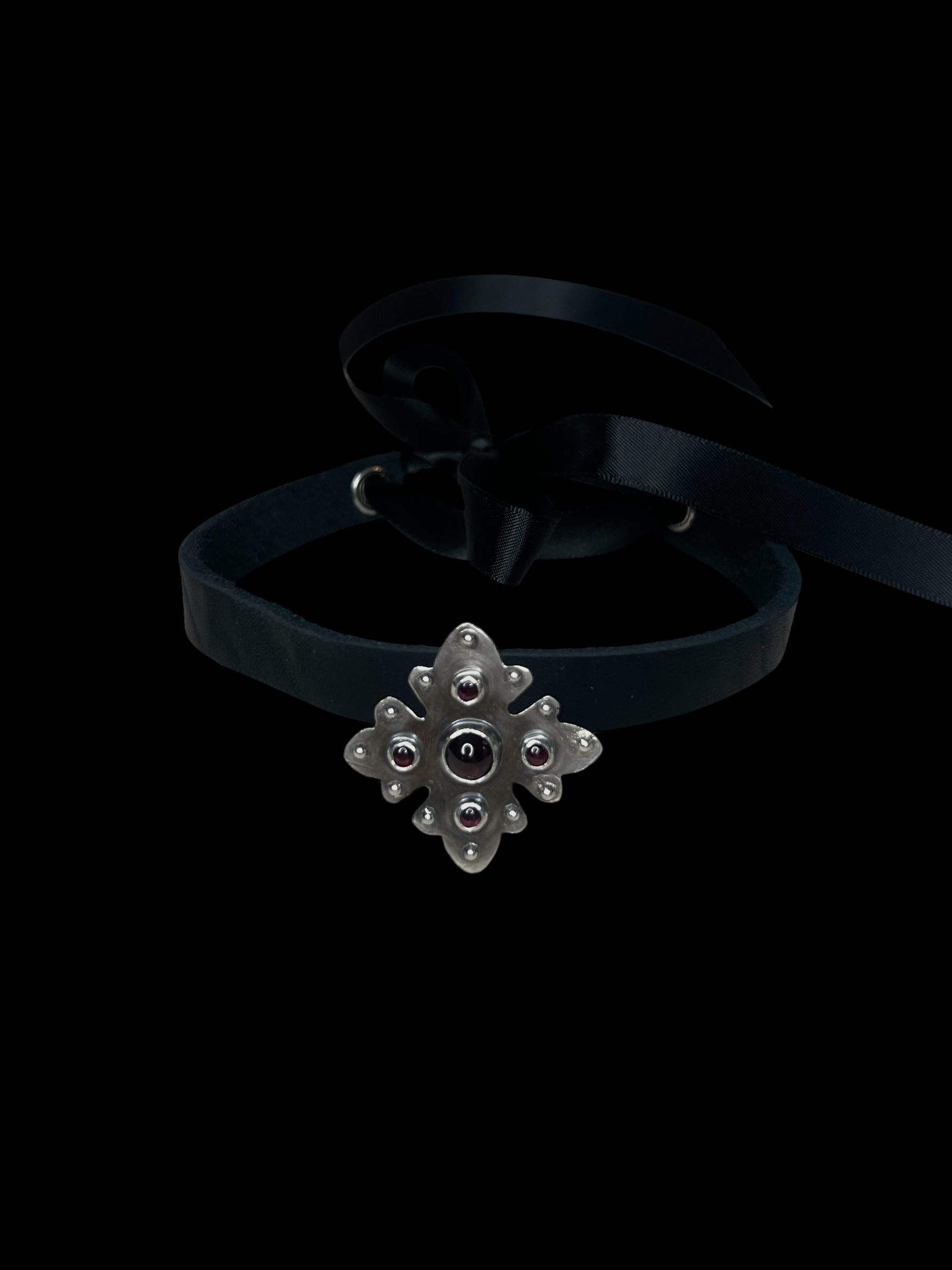 garnet filigree choker