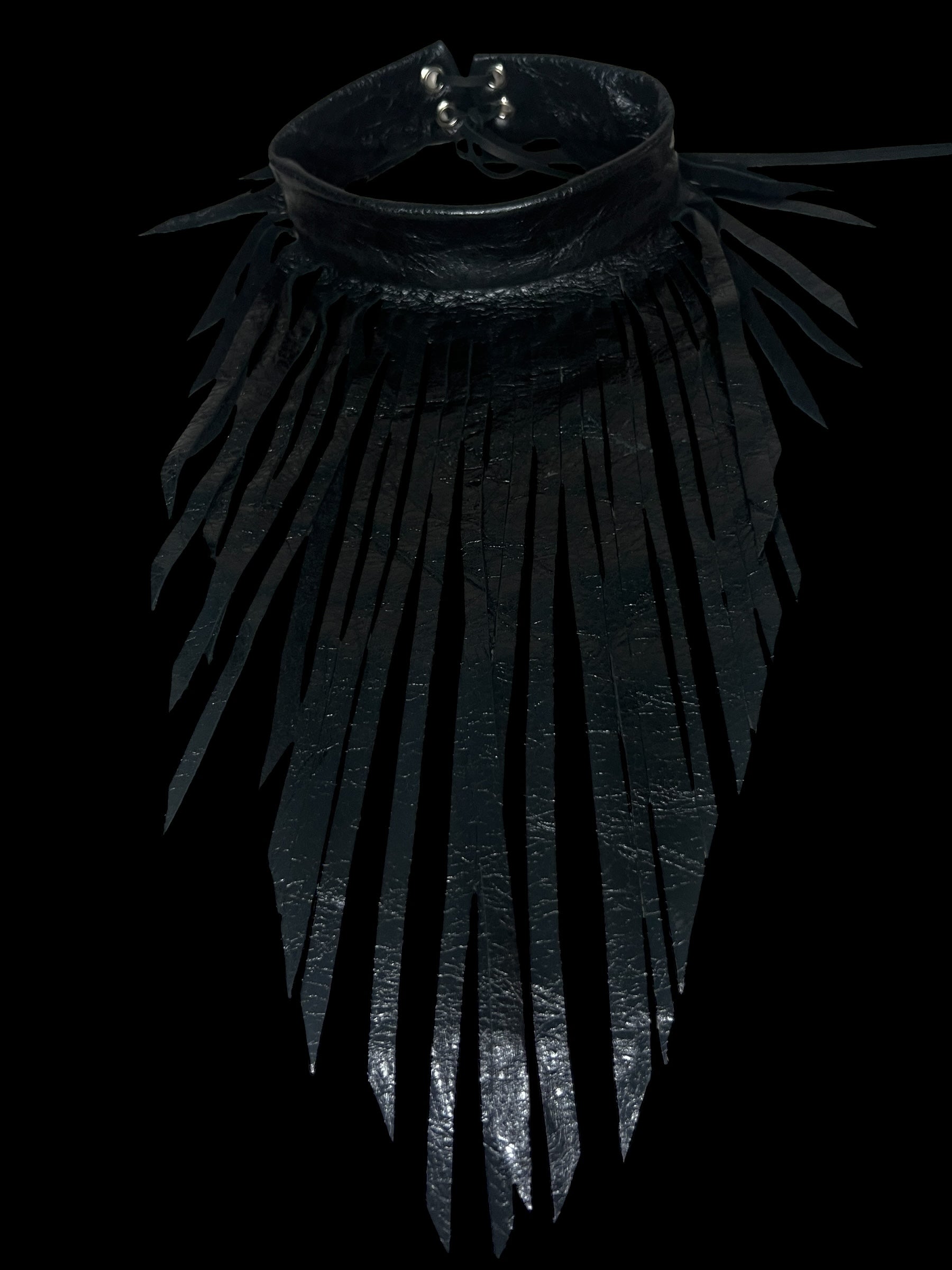 leather fringe collar