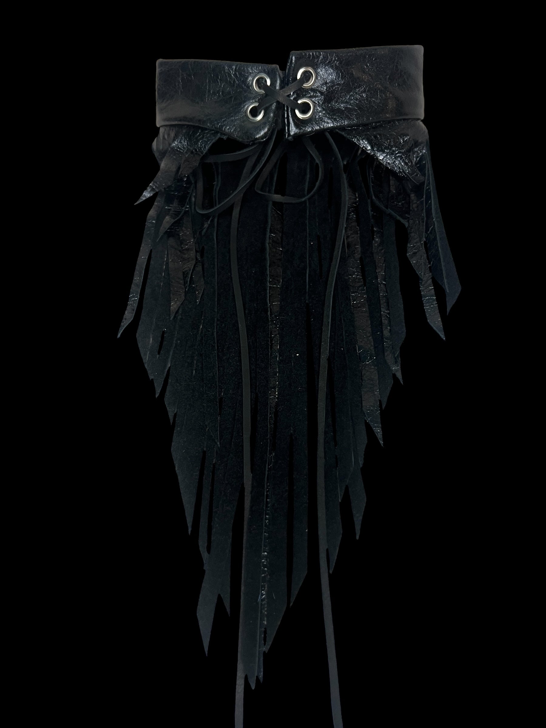 leather fringe collar