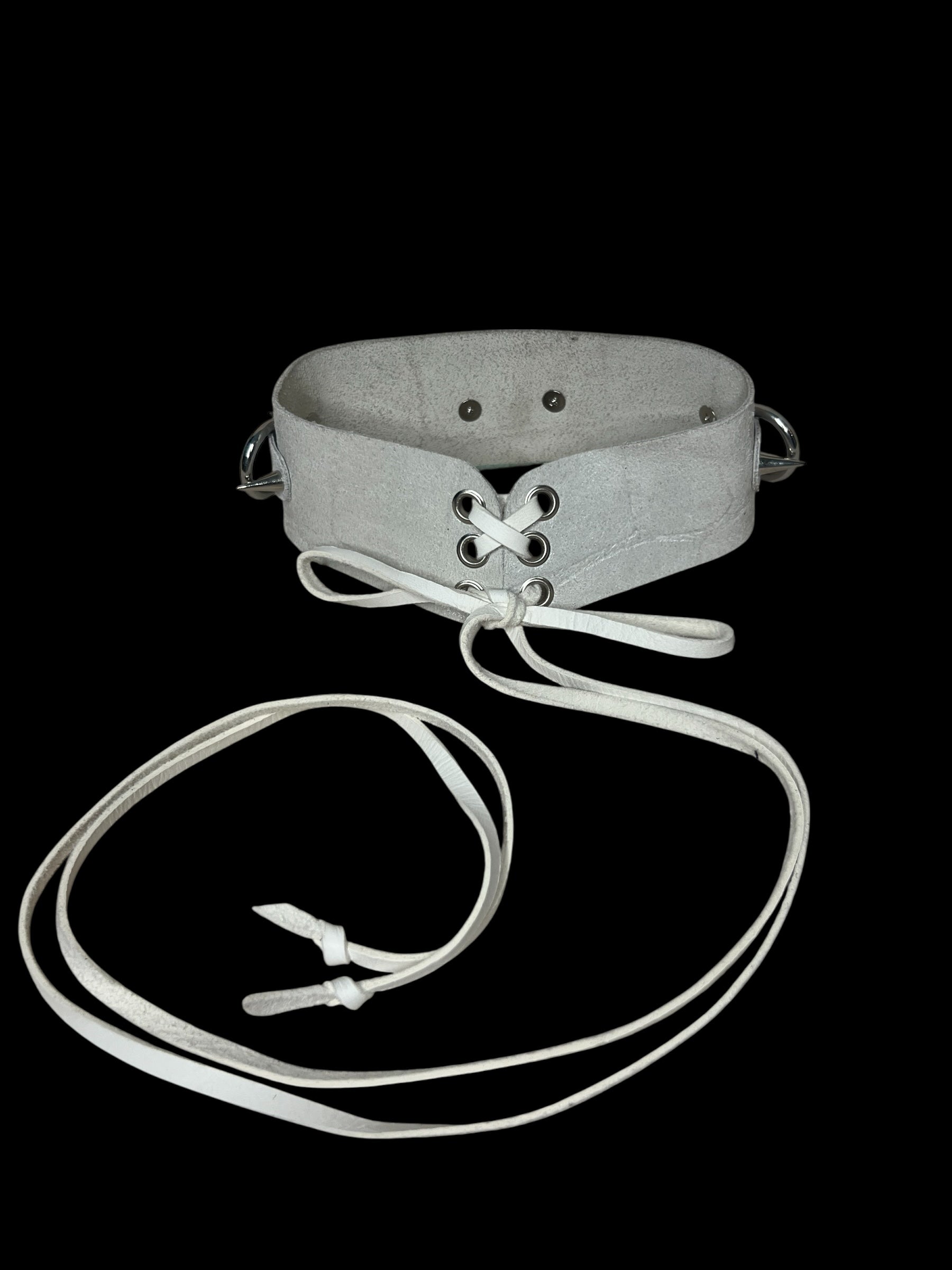 spiked o-ring corset choker